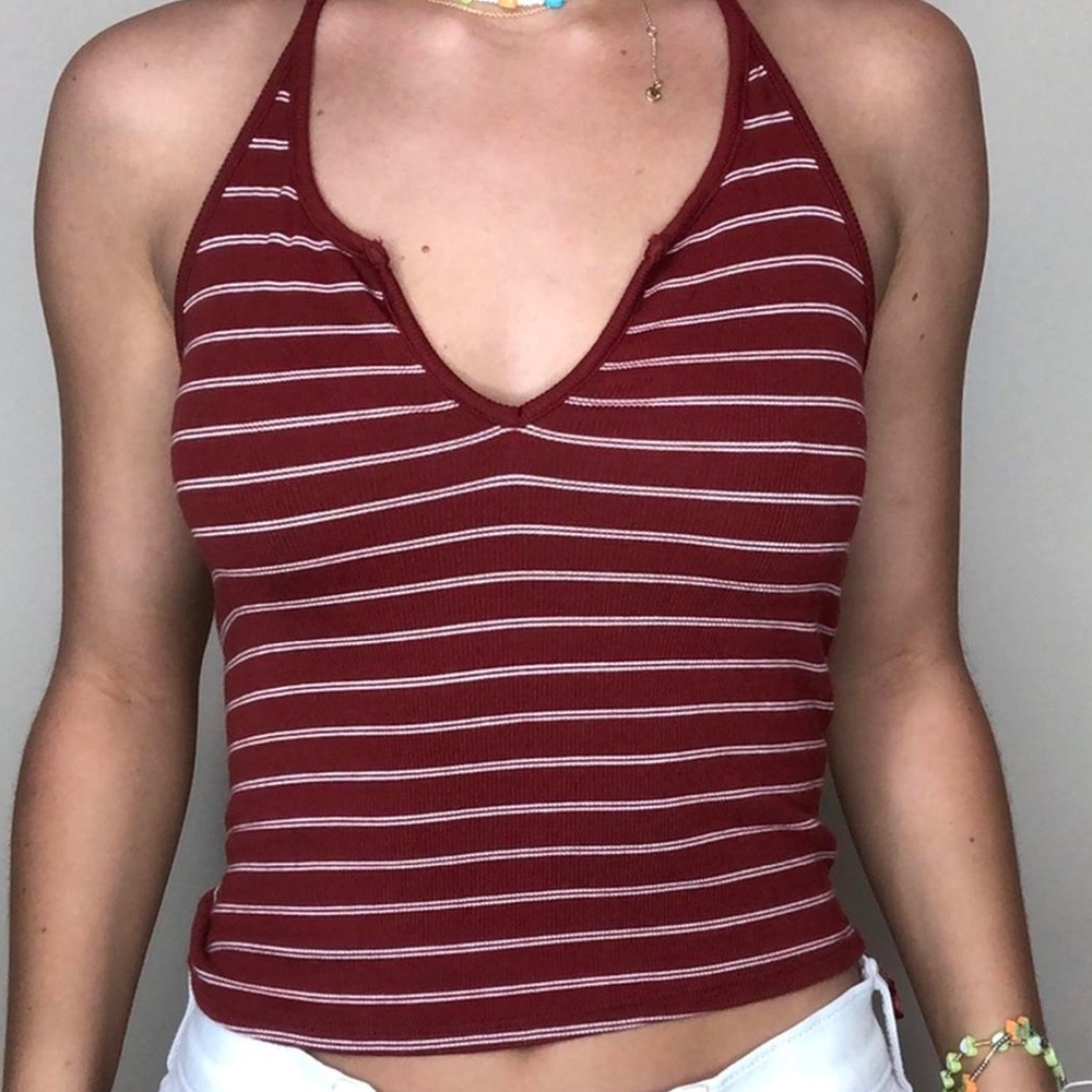 Urban Outfitters Red Backless Crop Tank Top